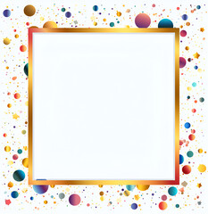 Marco de fotos con  confeti png y vector, al estilo de carnaval