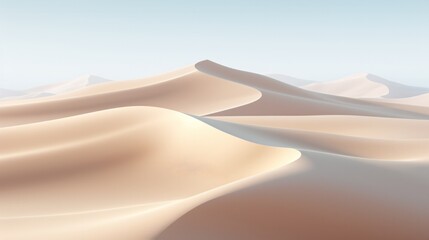 Fototapeta na wymiar Tranquil Desert Dunes with Smooth Lines