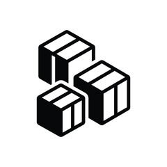 Obraz premium Black solid icon for packaging