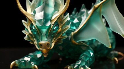 dragon made of jade and topaz gems