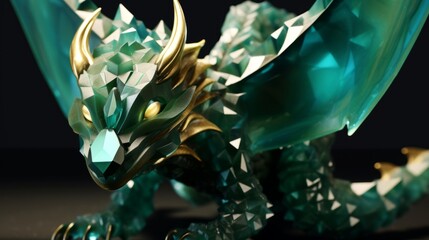 dragon made of jade and topaz gems