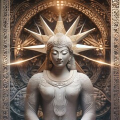 Obraz premium A celestial being made of pure energy, communicating through intricate patterns of light1