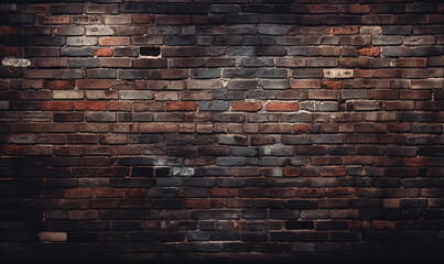 Dark brick wall background. Ai generated