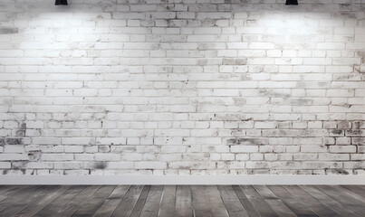 White brick wall background. Ai generated