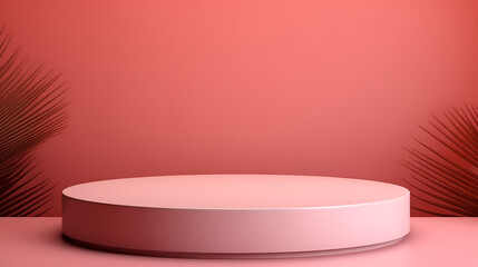 Abstract background with pink podium for presentation, Minimal product stand 3d illustration.