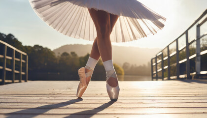 The Graceful Artistry of a Classical Ballerina - obrazy, fototapety, plakaty