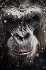 Fototapeta na wymiar Gorilla in winter