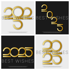 Happy new year - best wishes 2025 with colorful truncated number. Perfect vector for poster, banner, greeting and new year 2025 celebration.