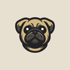 Pug Dog Mascot Logo Illustration