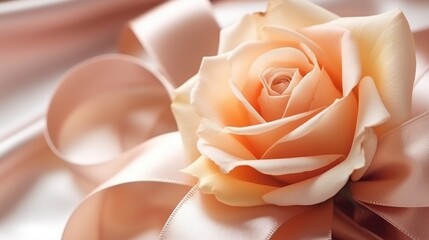 Peach Fuzz color of the year 2024 rose floral background. New 2024 trending Peach Fuzz color. Colour trend palette.