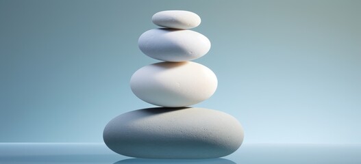 stack of blue and white stone. Stone Balance