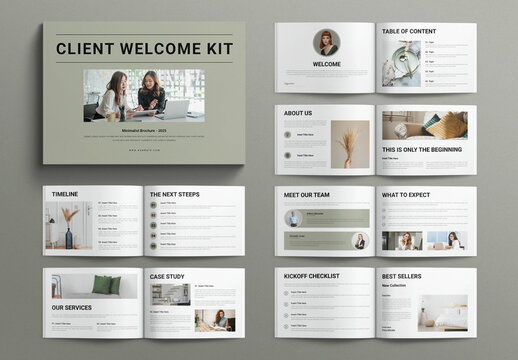 Client Welcome Kit Template Design Magazine Layout Landscape