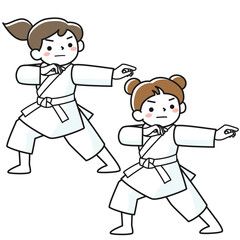 空手の稽古をする子供たち