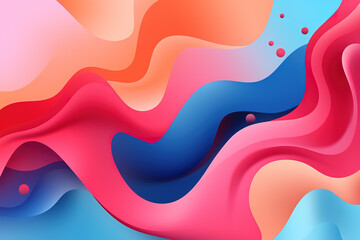 Liquid geometric minimal shapes abstract background. Generative AI