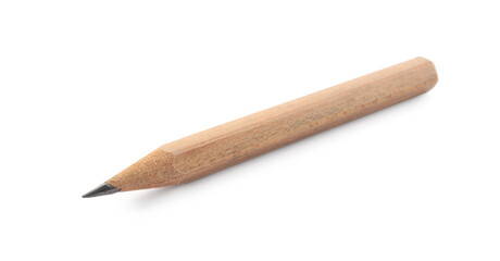 Sharp graphite pencil isolated on white. School stationery