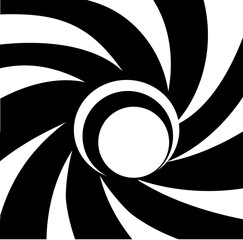 Abstract background inside of a gun barrel. Spiraled interior of a gun. 007 logo. Abstract background.