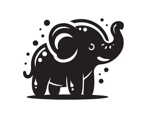 Elephant logo design. Silhouette vector illustration