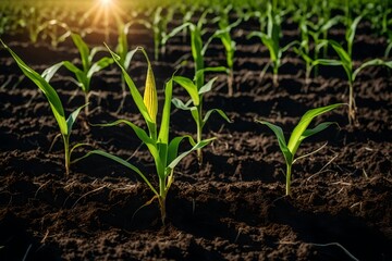 grass growing in the soil