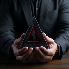 Hand mit Dreieck als Zeichen für eine Sekte anonym, ai generativ