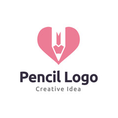 Creative pencil logo design vector template