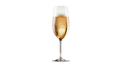 Champagne glass isolated on transparent background. PNG image with transparent glass.