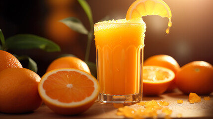 搾りたてのフレッシュなオレンジジュース - obrazy, fototapety, plakaty