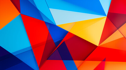 Fototapeta premium Vibrant Dance of Primary Colors: A Bold Exploration of Geometric Symmetry and Contrast