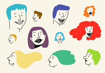 set of cartoon faces