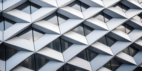 A close up of a building with a white facade and a row of window background Ai Generative