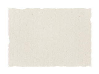 Piece of recycled paper with torn edges isolated on white background, copy space