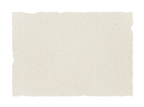 Piece of recycled paper with torn edges isolated on white background, copy space