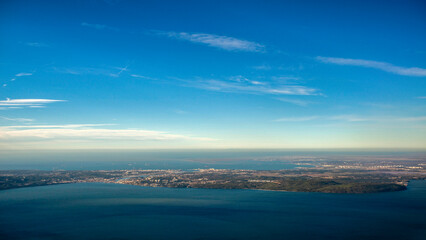 Vue aérienne sur le sud de la France