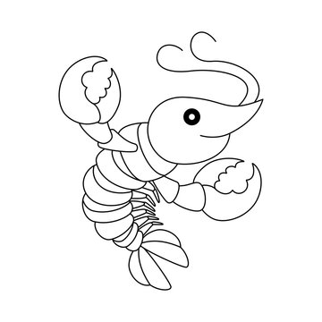 Happy Lobster Kids Coloring Page