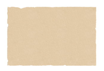 Torn piece of craft paper for message isolated on white background