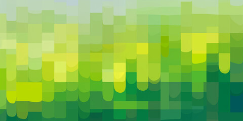 Fototapeta na wymiar Pixel Motiv in leuchtenden bunten grün Neon Farben als Hintergrundmotiv für Webdesign im Querformat für Banner, ai generativ