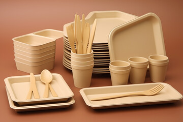 ITEMS OF BIODEGRADABLE MATERIAL. COMPOSTABLE.