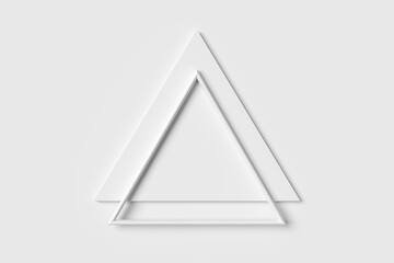 Minimalistic triangles with white background.