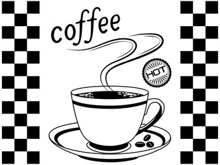 Fresh coffee cup at a roadside cafe banner vector design