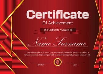  certificate new professional design background with ribbon