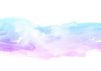 Fototapeta na wymiar 水色から紫色のグラデーションの水彩テクスチャ素材のイラスト