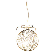 Luxury christmas golden ball hanging element.