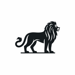 Lion silhouette minimalist logo design