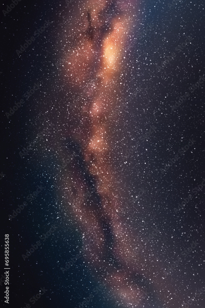 Poster milky way, stars and nebula. night starry sky. space vector background