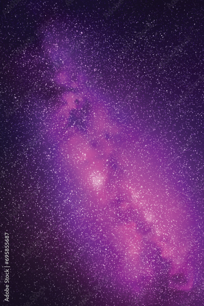 Sticker milky way, stars and nebula. night starry sky. space vector background.