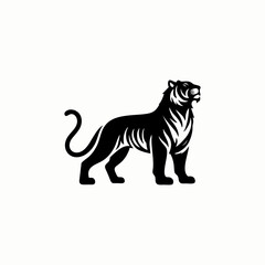 Design a minimalist logo of a tiger silhouette