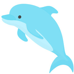 Cartoon blue dolphin 
