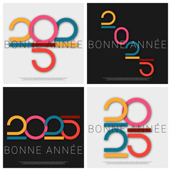 Bonne année - meilleurs vœux 2025 - vecteur pour affiche, bannière, salutation et célébration du nouvel an 2025.