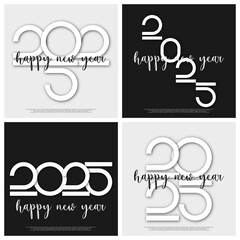 Happy new year - best wishes 2025 with colorful truncated number. Perfect vector for poster, banner, greeting and new year 2025 celebration.