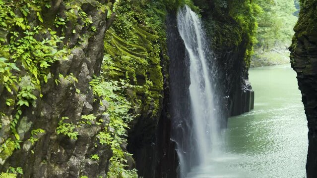 Cinematic shot of Takachiho gorge in Miyazaki Prefecture, Japan