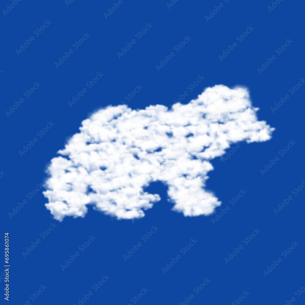 Aufkleber clouds in the shape of a raccoon symbol on a transparent background. a symbol consisting of clouds i